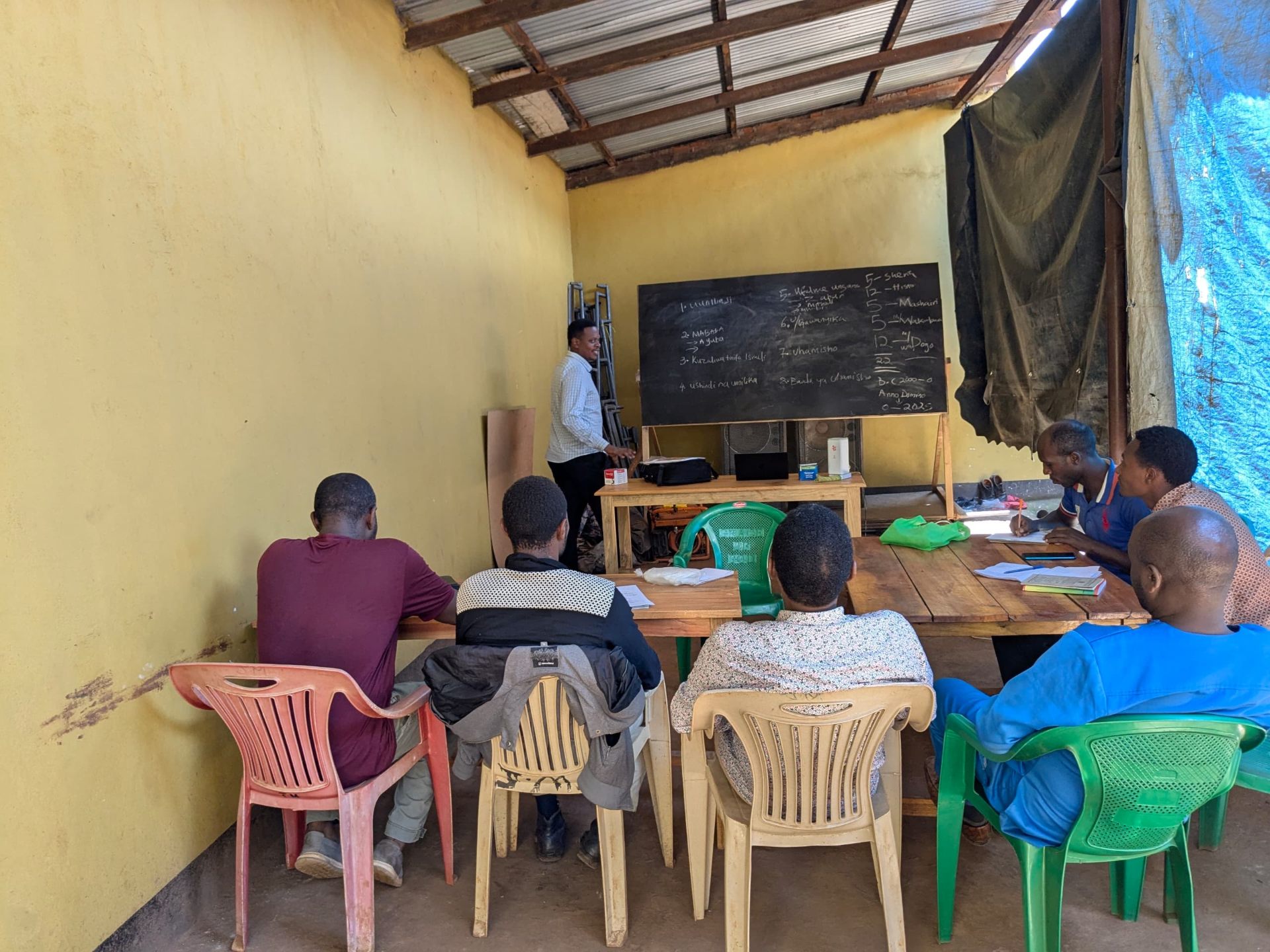 A classroom under a tin roof — where future church planters are being formed.